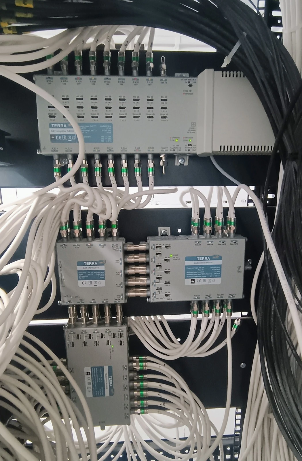 Rozbudowana instalacja RTV/SAT z urządzeniami Terra